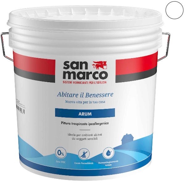 SAN MARCO ARUM BIANCO IDROPITTURA TRASPIRANTE IPOALLERGENICA PER INTERNI