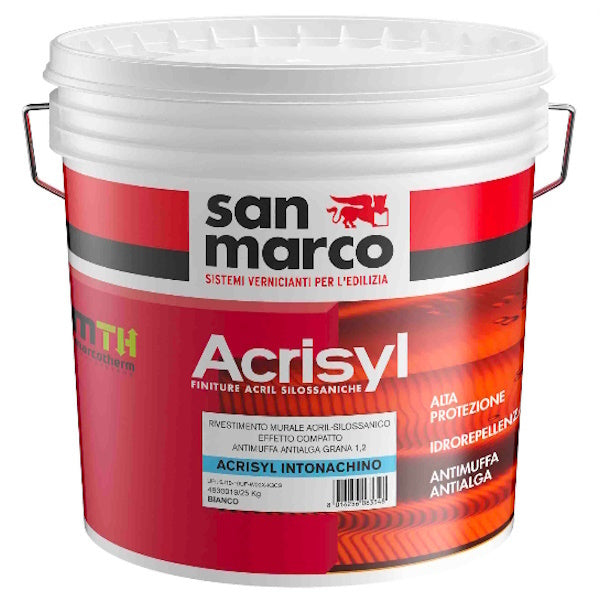 SAN MARCO ACRISYL INTONACHINO BIANCO ANTIMUFFA ANTIALGA GRANA 1,2