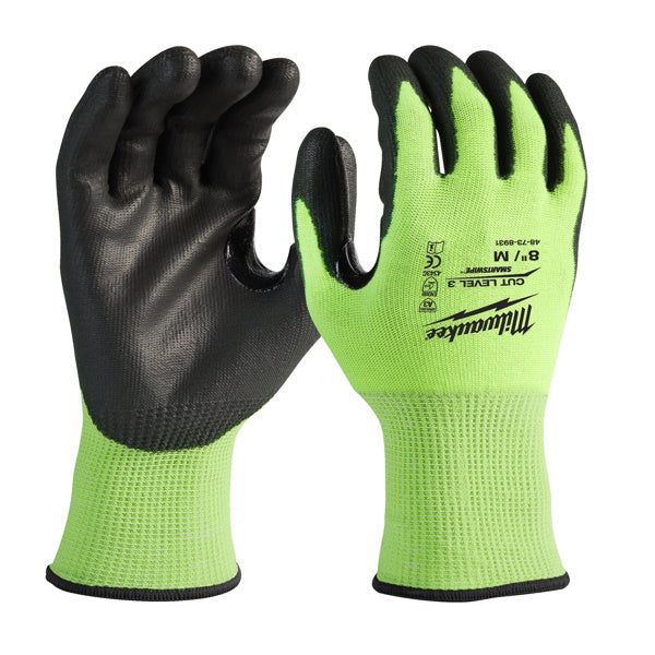 MILWAUKEE GUANTI MOD. HI-VIS CUT C GLOVES COLORE GIALLO/NERO