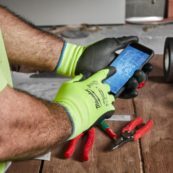 MILWAUKEE GUANTI MOD. HI-VIS CUT B GLOVES COLORE GIALLO/NERO