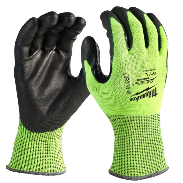 MILWAUKEE GUANTI MOD. HI-VIS CUT D GLOVES COLORE GIALLO/NERO