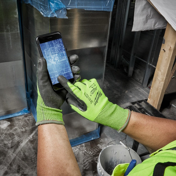 MILWAUKEE GUANTI MOD. HI-VIS CUT D GLOVES COLORE GIALLO/NERO