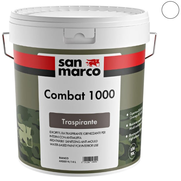 SAN MARCO COMBAT 1000 BIANCO IDROPITTURA TRASPIRANTE ANTIMUFFA
