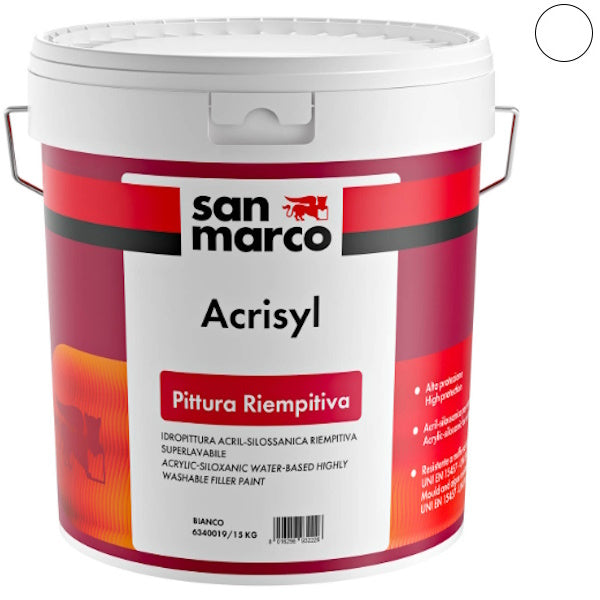 SAN MARCO ACRISYL PITTURA RIEMPITIVA BIANCO SUPERLAVABILE PER ESTERNI