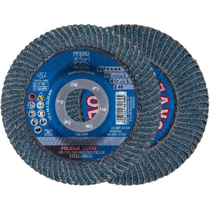 PFERD DISCO LAMELLARE POLIFAN PFR CURVE STEELOX  D.MM115-L Z40 SGP