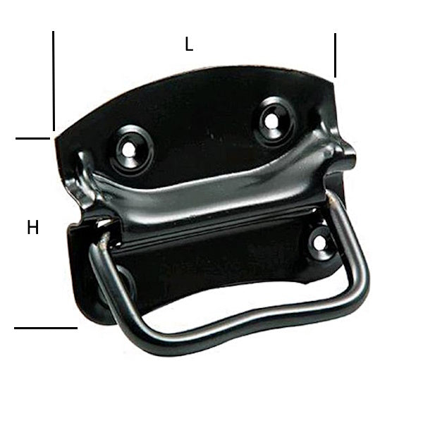 MINUTEX MANIGLIA PER BAULI IN ACCIAIO ZINCATO NERO