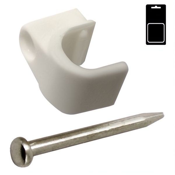 SODIFER FISSACAVI IN PLASTICA BIANCA CON CHIODO IN CONFEZIONE BLISTER