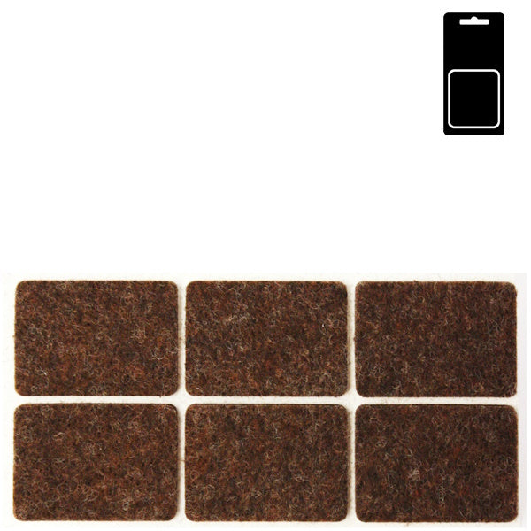 SODIFER FELTRINI ADESIVI RETTANGOLARI MM25X 35 MARRONE BLISTER PZ12