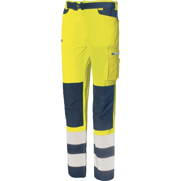 ISSA PANTALONE ALTA VISIBILITA' LIGHT GIALLO FLUO/BLU NAVY