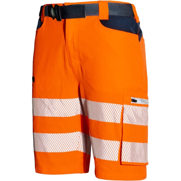 ISSA PANTALONCINO ALTA VISIBILITA' LIGHT ARANCIO FLUO/BLU NAVY