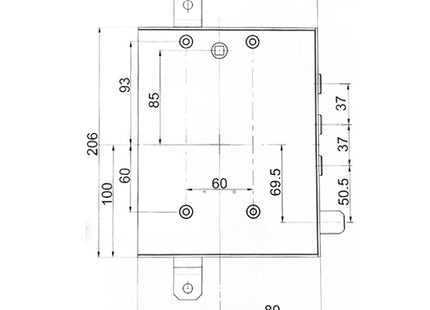 MOTTURA SERRATURA APPLICARE TRIPLICE ENTRATA MM89 ART.89.8571