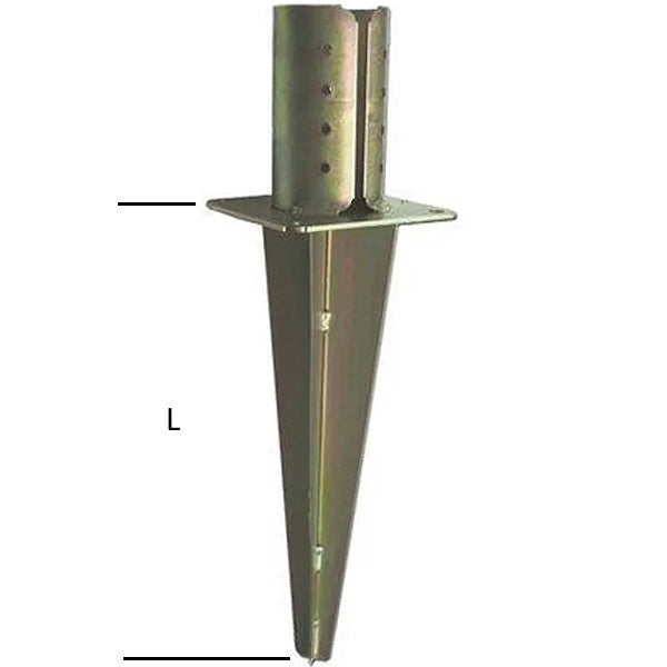 MINUTEX SUPPORTO TRAVI TONDE PER ANCORAGGIO AL TERRENO ACCIAIO ZINCATO