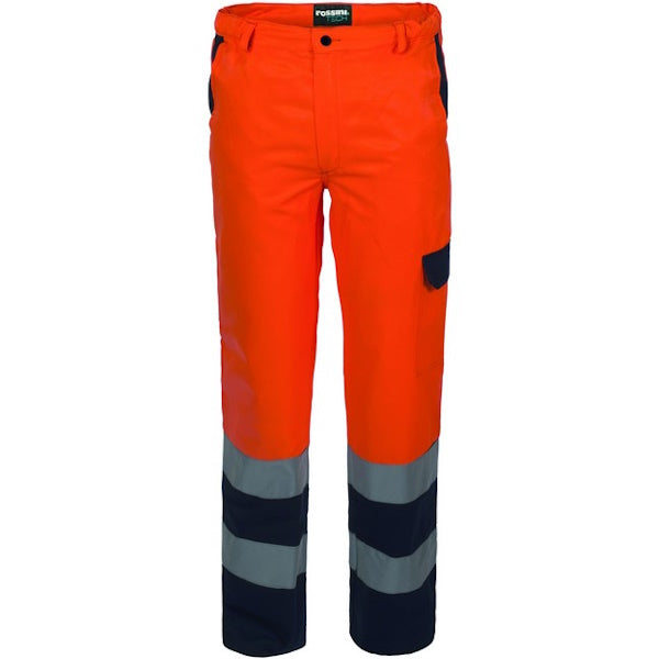 LUCENTEX PANTALONE ALTA VISIBILITA' MOD. HI-VIS COLORE ARANCIO/BLU TG.S*