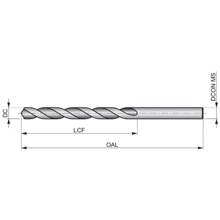 DORMER PUNTA ELICOIDALE A110 LUNGA HSS DIN340 D.MM11,00X195