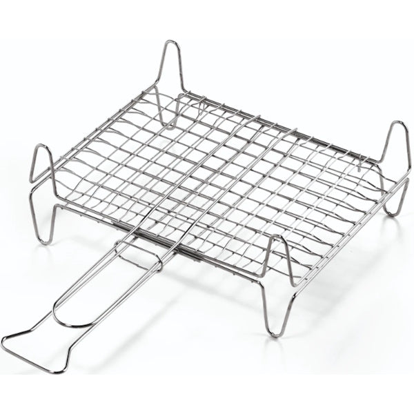 OMPAGRILL GRIGLIA IN ACCIAIO A RETE DOPPIA CON PIEDINI