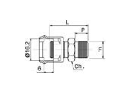 ANI ART. 11/B 3/8"M RACCORDO MASCHIO CON DADO FRESATO BLISTER PZ2