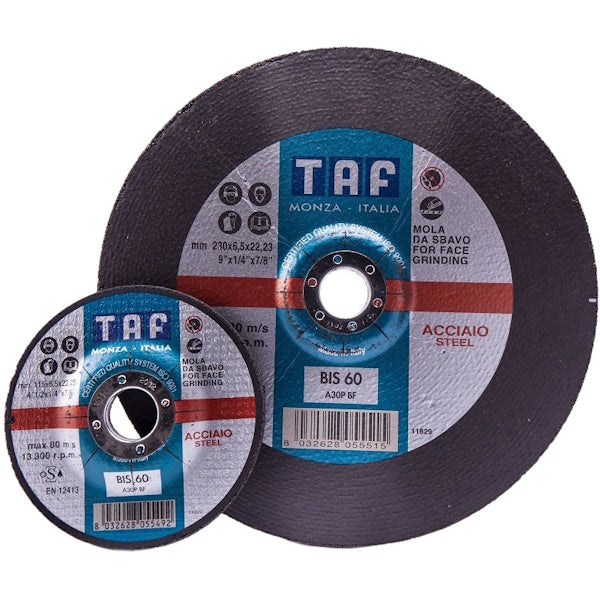 TAF DISCO DA SBAVO CENTRO DEPRESSO PER ACCIAIO/INOX/GHISA