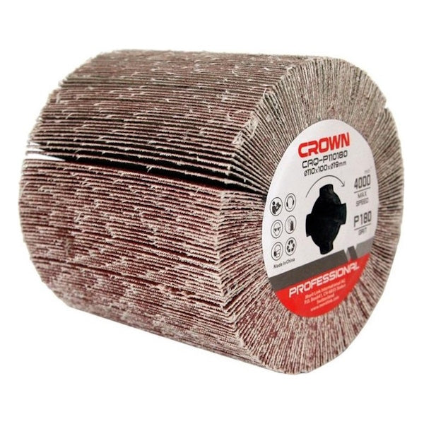 CROWN RULLO ABRASIVO LAMELLARE PER SATINATRICE D.MM110X100 FORO D.MM19