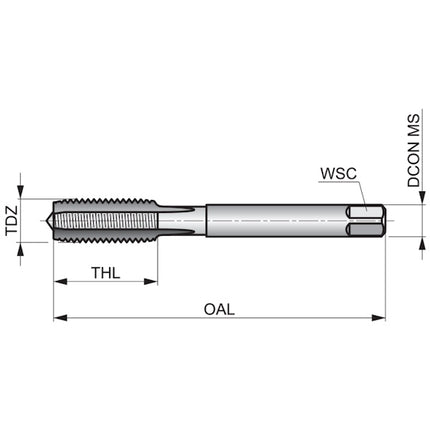 DORMER MASCHI A MANO E100 NO8 HSS PER FORI PASSANTI/CIECHI M20X2,5