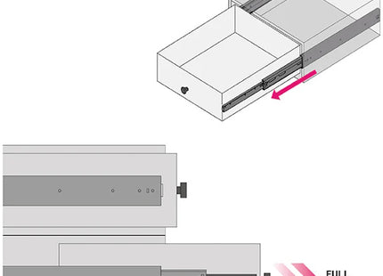 RAM GUIDE PER CASSETTI A SFERA ESTRAZIONE TOTALE PORTATA KG 30 MM400