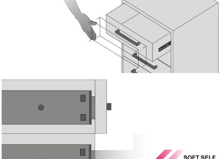 RAM GUIDE CASSETTI ESTRAZIONE TOTALE SOFT-SELF CLOSING G42 KG40 MM350