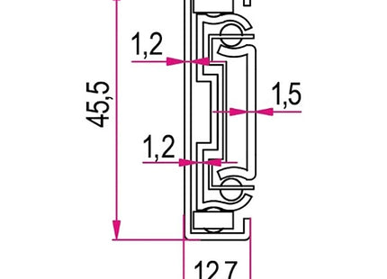 RAM GUIDE CASSETTI ESTRAZIONE TOTALE SOFT-SELF CLOSING G42 KG40 MM350