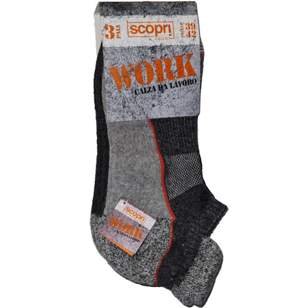 ISI WORK CALZE DA LAVORO FANTASMINO MOD. SNEAKER CONF.DA 3 PAIA TG.35/38