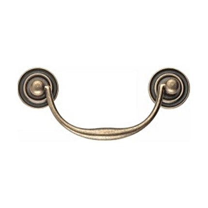 METAL STYLE MANIGLIA OTTONE ANTICATO MOD. 222 MM127X52 INTERASSE MM96*