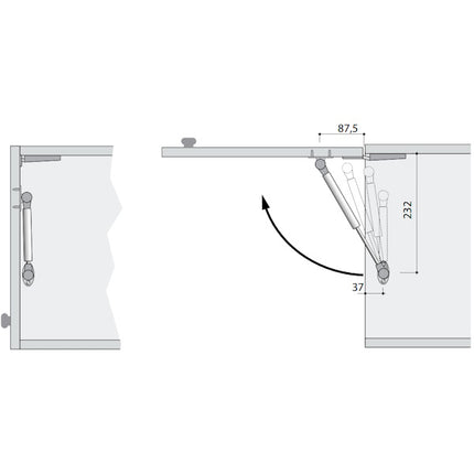 METAL STYLE PISTONE PER ANTE A GAS FORZA 120 NEWTON