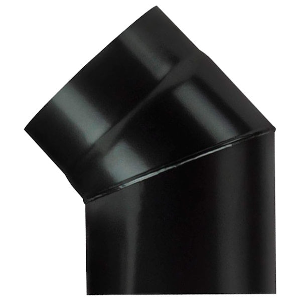 SAVE MEZZO GOMITO PER STUFE SAVE PLUS PORCELLANATO NERO OPACO D.CM12*