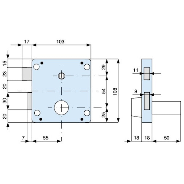 MG SERRATURA APPLICARE PER PORTE IN FERRO ART.436 ENTRATA MM55