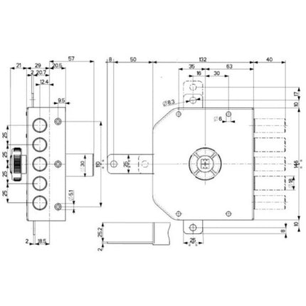 MOTTURA SERRATURA APPLICARE C10 QUINTUPLICE ENTRATA MM63 30.641 SX