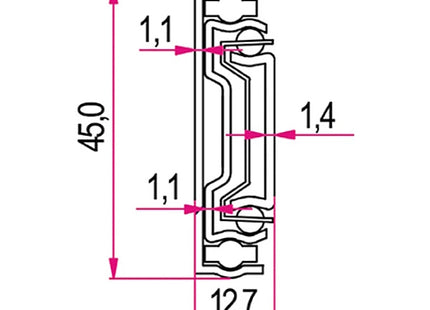 RAM GUIDE PER CASSETTI ESTRAZIONE TOTALE SOFT-SELF CLOSING KG40 MM350