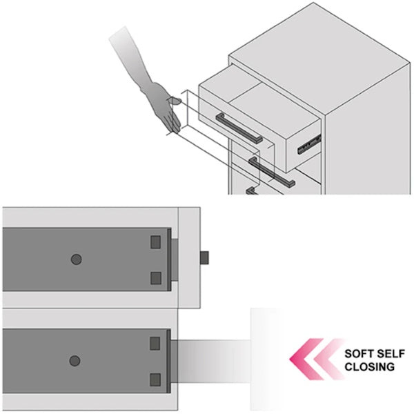 RAM GUIDE PER CASSETTI ESTRAZIONE TOTALE SOFT-SELF CLOSING KG40