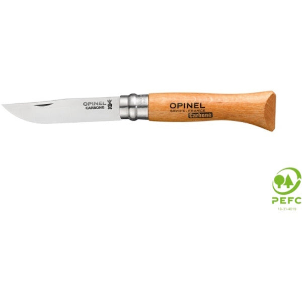OPINEL COLTELLO CLASSICO CON MANICO IN FAGGIO LAMA AL CARBONIO