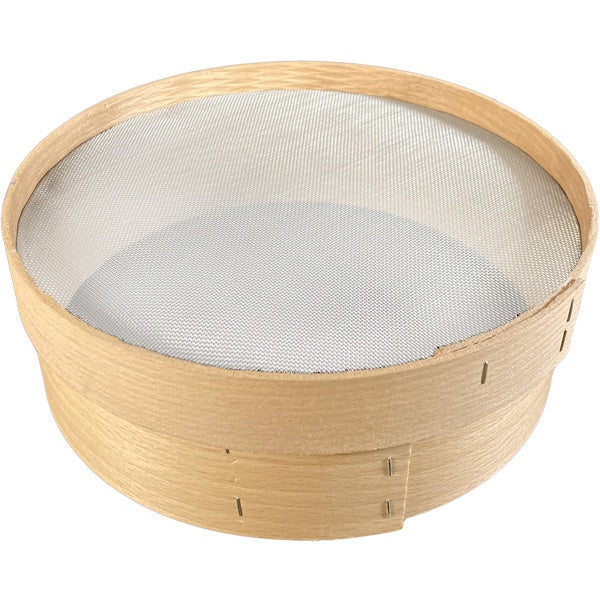 SETACCIO CON BORDO IN LEGNO E RETE IN ACCIAIO INOX