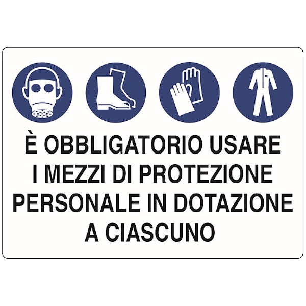 SEGNALE E' OBBLIGATORIO USARE I MEZZI DI PROT...IN ALLUMINIO