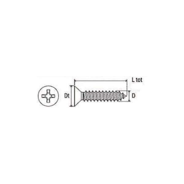 MUSTAD VITE AUTOFILETTANTE TSP PH ZINCATA BIANCA