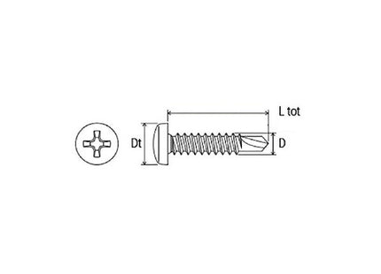MUSTAD VITE DRILLEX TC PH AUTOPERFORANTE ZINCATA BIANCA D.MM 4,8X45