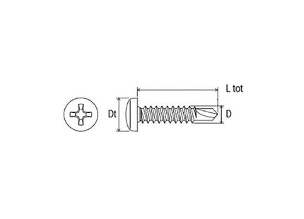 MUSTAD VITE DRILLEX TECC AUTOPERFORANTE ZINCATA BIANCA