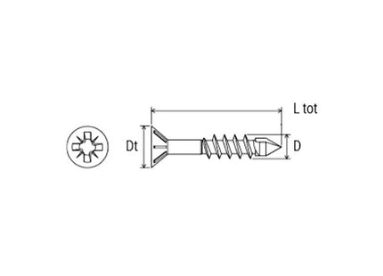MUSTAD VITE PANELVIT AF TSP PZ PER LEGNO ANTIFESSURA CHROMITING