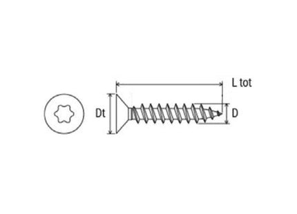 MUSTAD VITE PANELVIT UNIVERSALE TSP TX PER LEGNO CHROMITING D.MM 4,5X 35
