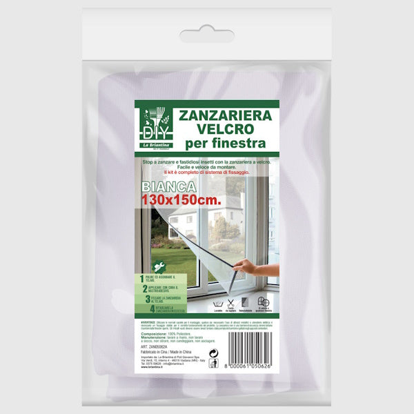 LA BRIANTINA ZANZARIERA A VELCRO PER FINESTRA CM130X150