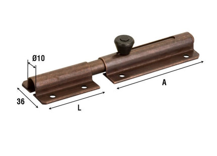 ALDEGHI ART. 216 CATENACCIO TRASVERSALE ASTA TONDA BRONZATO MM160