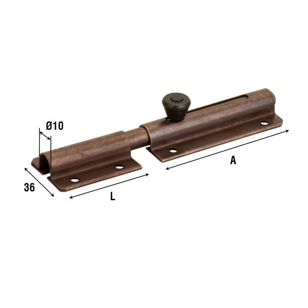 ALDEGHI ART. 216 CATENACCIO TRASVERSALE ASTA TONDA BRONZATO