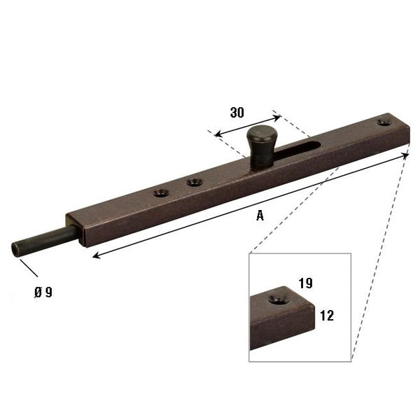 ALDEGHI ART. 231 CATENACCIO VERTICALE CON FORI BRONZATO