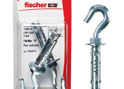 FISCHER  TASSELLI IN ACCIAIO CON GANCIO TA M G K IN BLISTER