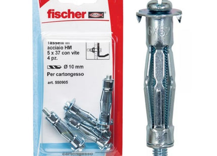 FISCHER  TASSELLI IN ACCIAIO PER CARTONGESSO CON VITI HM S K IN BLISTER