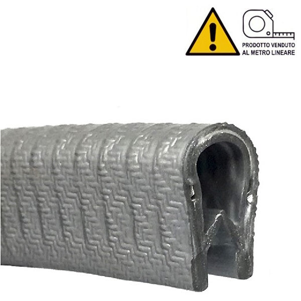 PROFILO ARMATO A U IN PVC GRIGIO MM10X13,5 CON INSERTO METALLICO AL MTL