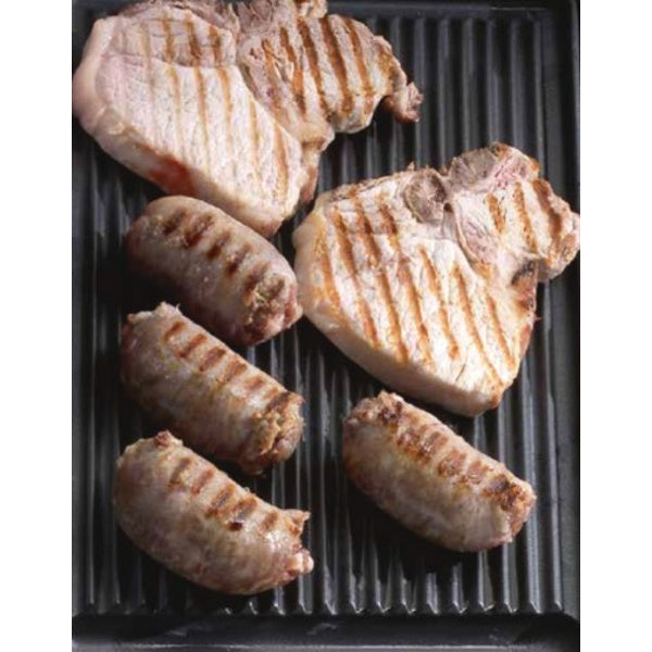 OMPAGRILL PIASTRA DI COTTURA IN GHISA SMALTATA DOUBLE FACE CM 43X23